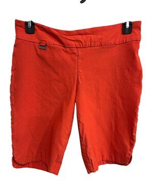 Peck & Peck 14P Bright Red Pull On Bermuda City Shorts Minimalist Timeless Style